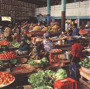 illustration of an outside produce market