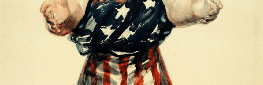 propaganda poster of a women draped in the american flag reaching out with text that says Be Patriotic sign your country's pledge to save the food from the US Food Administration